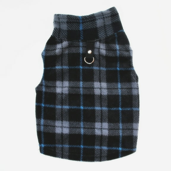 Hometravel Soft Fleece Dog Sweater with Leash Ring, Plaid Warm Winter Pet Clothing for Dogs and Cats, Indoor Outdoor Pullover for Chihuahua, Comfort, Style