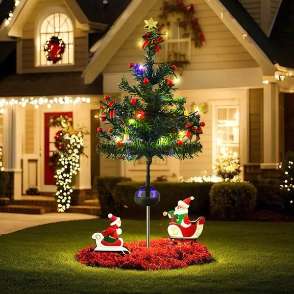 Hometravel Solar Christmas Decoration, LED Tree Plug Light, Outdoor Garden Landscape Lighting