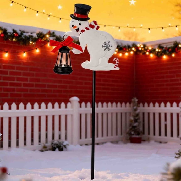 Hometravel Solar Christmas Ground Lights, Santa Claus Resin Garden Decor, Outdoor Patio Ambiance Lamp for Yard way