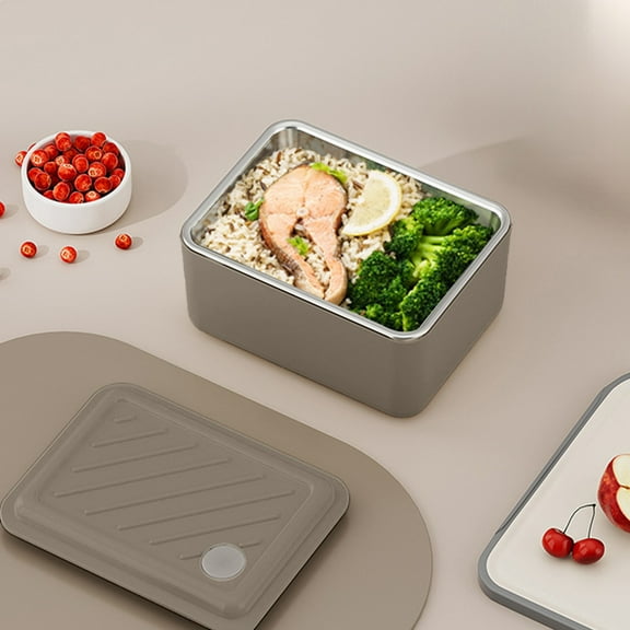 Hometravel Stainless Steel Microwave Safe Food Container, Portable Lunch Box for Office Workers, Outdoor Picnic Fresh Keeping Box for Meals, On the Go, Durable