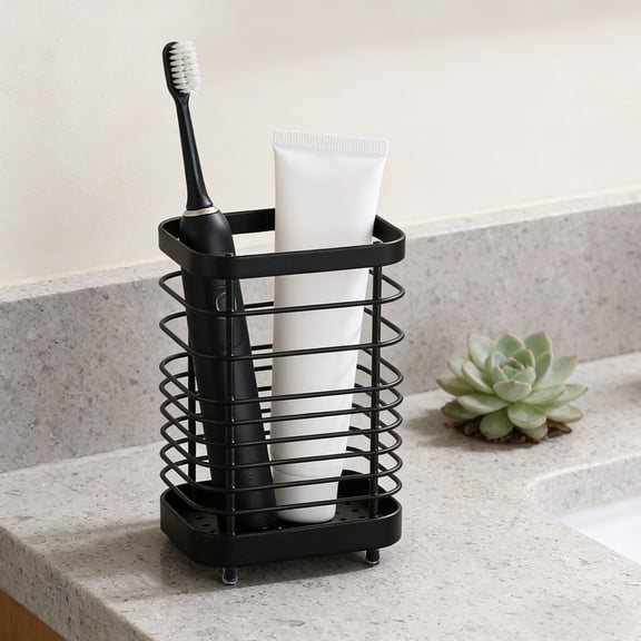 Hometravel Stainless Steel Toothbrush Holder, Wall Mounted Electric Toothbrush and Paste Organizer, Bathroom Shower Caddy for Essentials, Space Saving Dental Care Rack