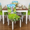 thumbnail image 1 of Hometravel Stretch Easter Bunny Chair Cover, Rabbit Print Seat Protector, Festive Table Chair Decoration for Dining Room, Home Holiday Party, 1 of 6