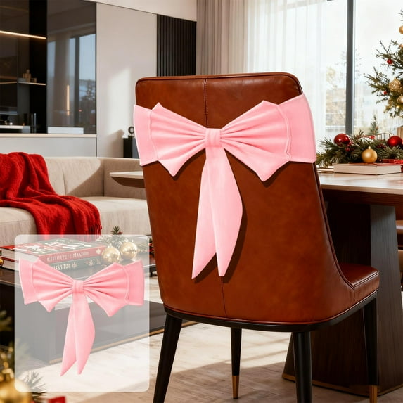 Hometravel Thick Chair Back Bow Decor, Air-Cushioned Banquet Chair Ribbon, Decorative Chair Back Cover for Holiday and Special Event Decorations