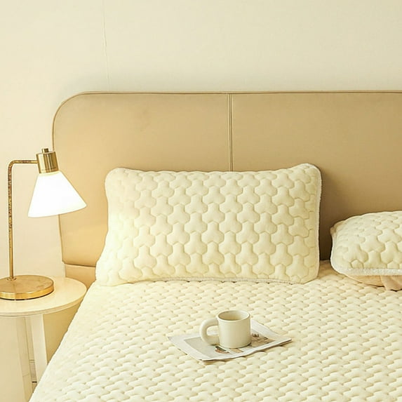 Hometravel Thickened Milk Velvet Pillowcase, Extra Large Warm Pillow Cover for Cold Weather, Soft and Cozy Bedding Pillow Protector, Plush Pillow Case for Bedroom and Guest Room