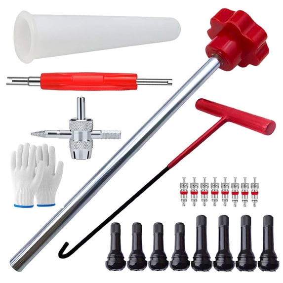 Hometravel Tire Repair Tool Kit, 23 Piece Set for Quick Core Replacement, Leaky Stem Fix Tools for Cars, Vehicles, Automotive Maintenance