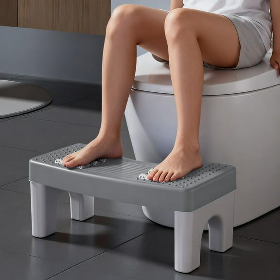 Hometravel Toilet Step Stool for Squatting, Bathroom Potty Stool with Non-Slip Base, Detachable Stackable Toilet Assistance Step Stool Fits All Standard Toilets