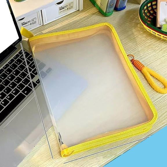 Hometravel Transparent A4 File Storage Bag, Clear Zipper Pouch for Book and Homework Organization, Plastic Document Holder for Paper Classification, Office