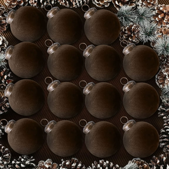 Hometravel Velvet Flocked Christmas Balls, 15-Piece Plastic Ornament Set, 6cm Decorative Hanging Spheres for Tree and Holiday Decor