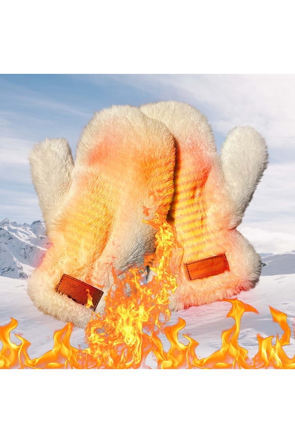 Velvet Imitation Rabbit Hair Gloves, Plush Winter Warm and Windproof Gloves, Soft Lined Cold Weather Hand Protection for Daily Use, Outdoor, Errands