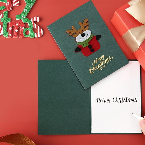 Hometravel Vintage Pearl Christmas Card, Green 3D Greeting Card with Holiday Wishes, Elegant Festive Note Card with Envelope for Friends, Family, Colleagues