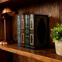 Hometravel Vintage Style Faux Book Decor Box, Wooden Simulation Book Organizer with Lid, Decorative Storage Box for Jewelry and Trinkets, Large Size Book Model for Shelf and Desk