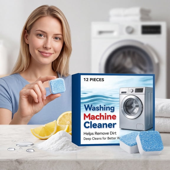 Hometravel Washing Machines Cleaning Sheet, Washing Machine Specific Cleaning Agent, Descaling Retention Household Cleaning Sheet for Top Load, Front Load, HE Washer