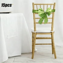 Hometravel Wedding Chair Decor, Round Corner Bow Chair Covers, 15-Piece Ties-free Chair Back Flowers for Event, Party, Celebration