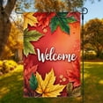 thumbnail image 1 of Hometravel Welcome Autumn Garden Flag, 12x18in Pumpkin and Maple Leaf Pattern, Thanksgiving Small Yard Flag for Courtyard, Porch, Seasonal Decoration, 1 of 7