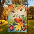 thumbnail image 1 of Hometravel Welcome Autumn Garden Flag, 12x18in Pumpkin and Maple Leaf Pattern, Thanksgiving Small Yard Flag for Courtyard, Porch, Seasonal Decoration, 1 of 7