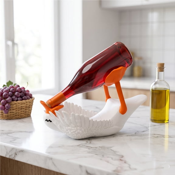 Hometravel Wine Rack Funny Wine Bottle Stand, 3D Printed Goose Wine Holder, Cute Kitchen Counter Centerpiece, Bar Accessory, Housewarming Gift (2Pcs)