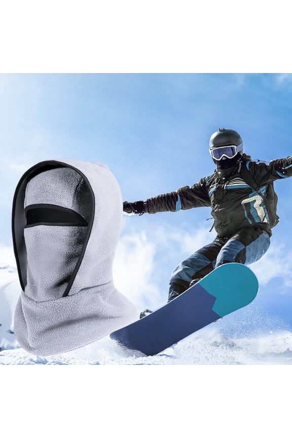 Winter Face Mask with Integrated Neck Cover, Fleece Lined Balaclava for Skiing, Riding, Running, Full Coverage Cold Weather Protection, Outdoor Sports