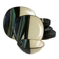 thumbnail image 1 of Hometrends Althea 12 Piece Soft Square Stoneware Dinnerware Set in Teal, 1 of 4