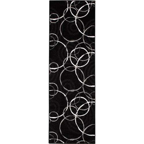 Hometrends Black Circles Accent Rug