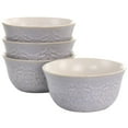 thumbnail image 1 of Hometrends Portina Embossed Scallop 6.1 inch Round 4 Piece Bowl Set in Grey, 1 of 2