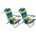 thumbnail image 1 of Homevative Cooler+ Folding Backpack Beach Chair with 5 Positions, Towel bar, XL Cooler Pouch, Storage Net, Cup and Phone Holder, Sunshine, 2 Pack, 1 of 7