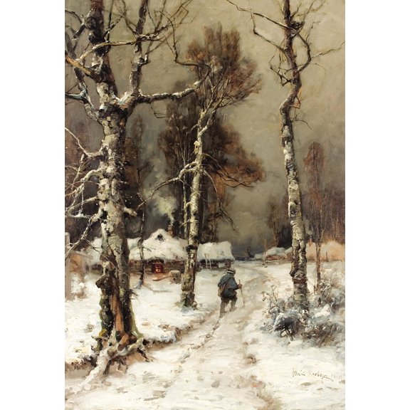 Homeward Bound through a Wintry Forest (1905) Poster Print by Julius Sergius Klever (18 x 24)