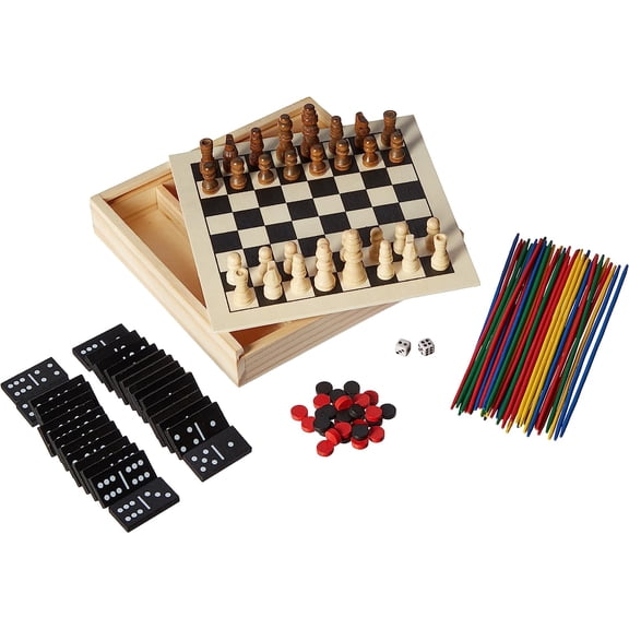 Homeware 5-in-1 Mini Wood Chess Game