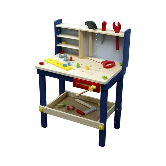 Homeware Children's 50 Piece Wood Tool Bench - Ages 3 Years and up