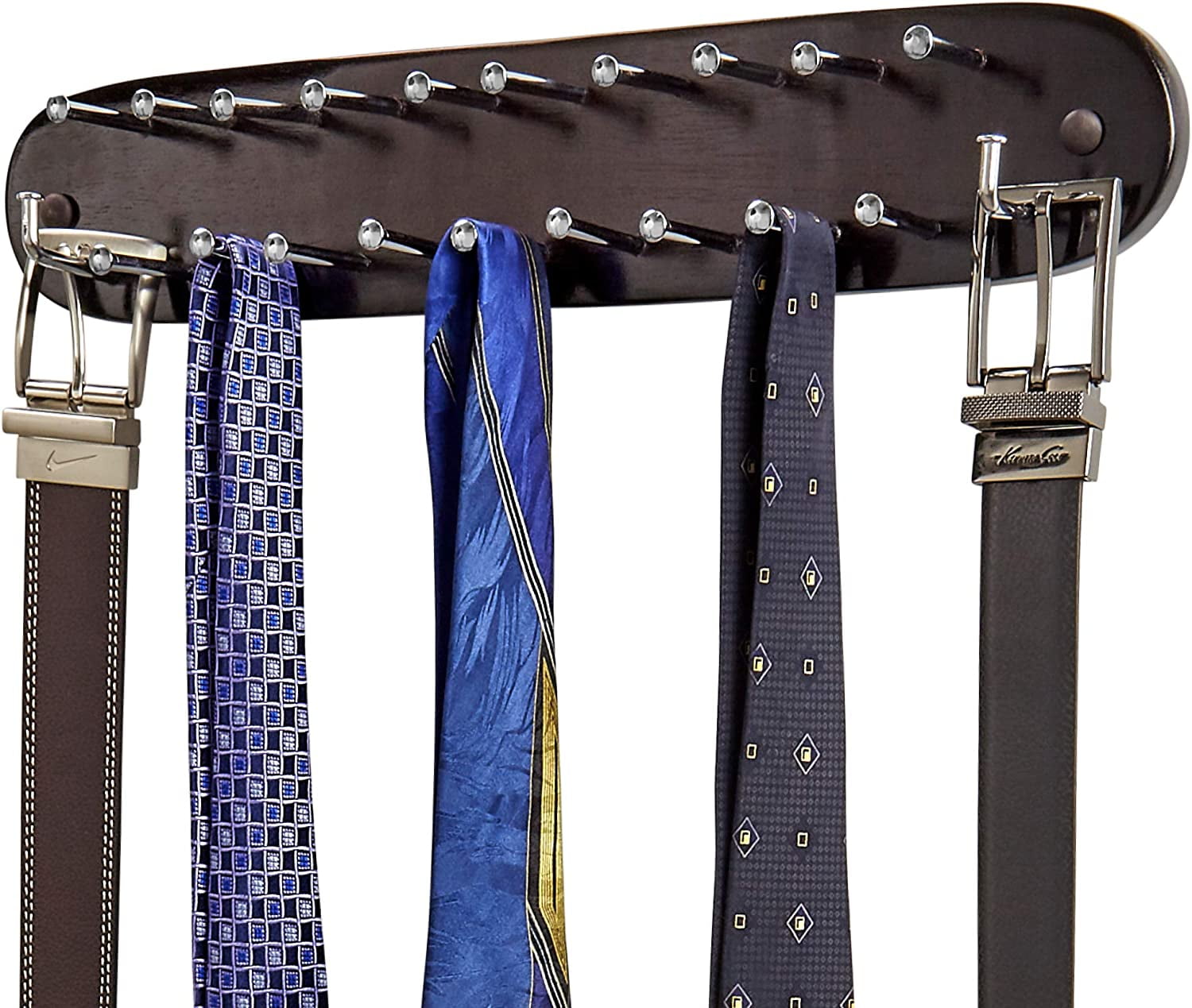 Homewares Tie Rack Wall Mounted - Wood Tie Organizer for Closet 21 ...
