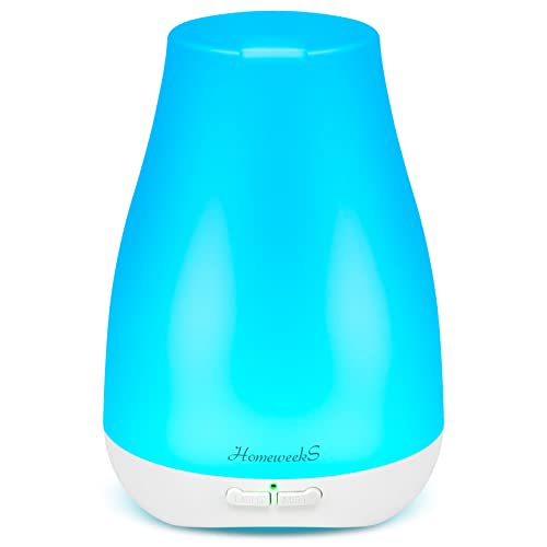 Homeweeks Diffusers, 100ml Colorful Essential Oil Diffuser with Adjustable Mist Mode,Auto Off