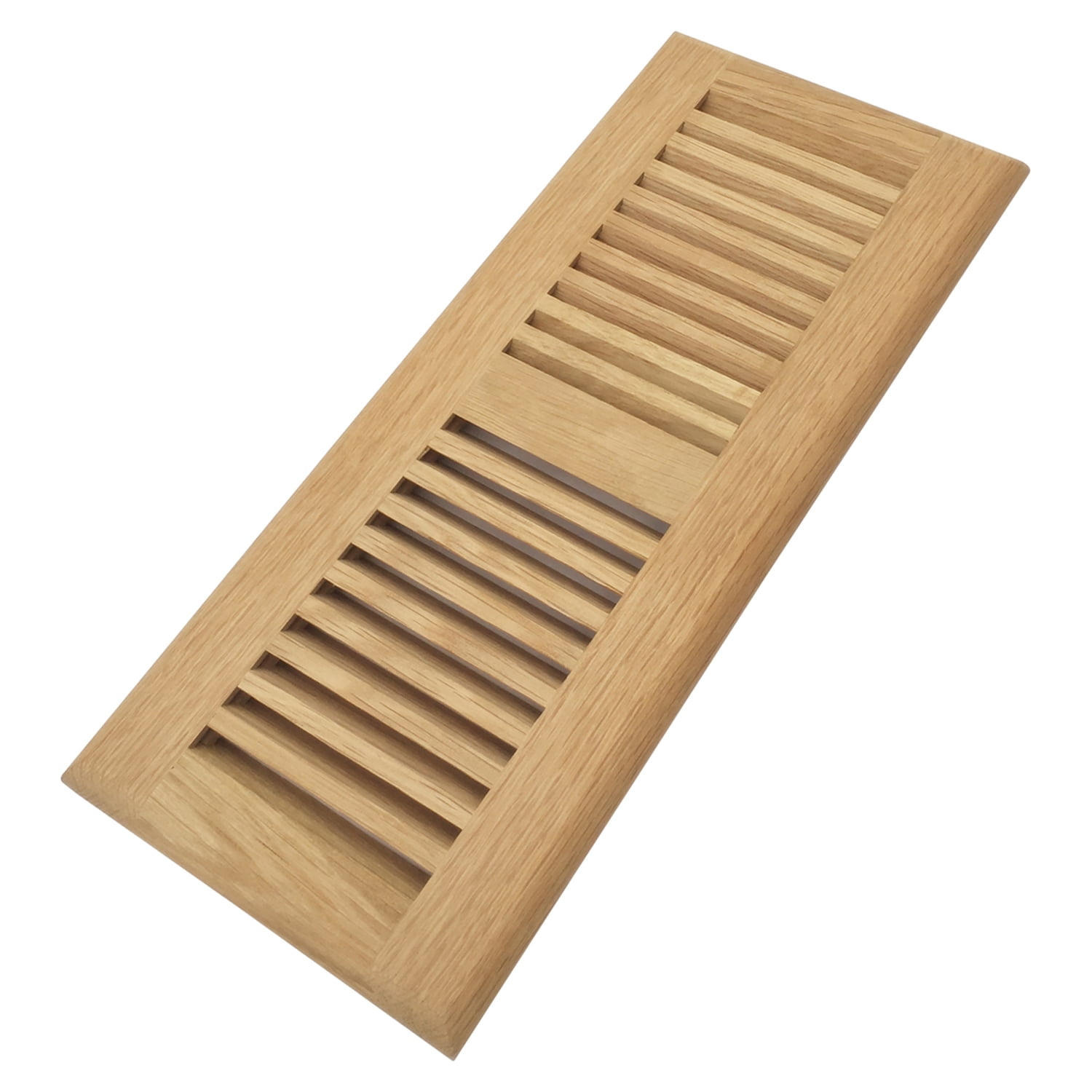 Homewell Bodenluftgitter Aus Massivholz Eiche – Drop-in Vent, 10,2x30,5 Cm, Unlackiert – Mit/ohne Dämpfer