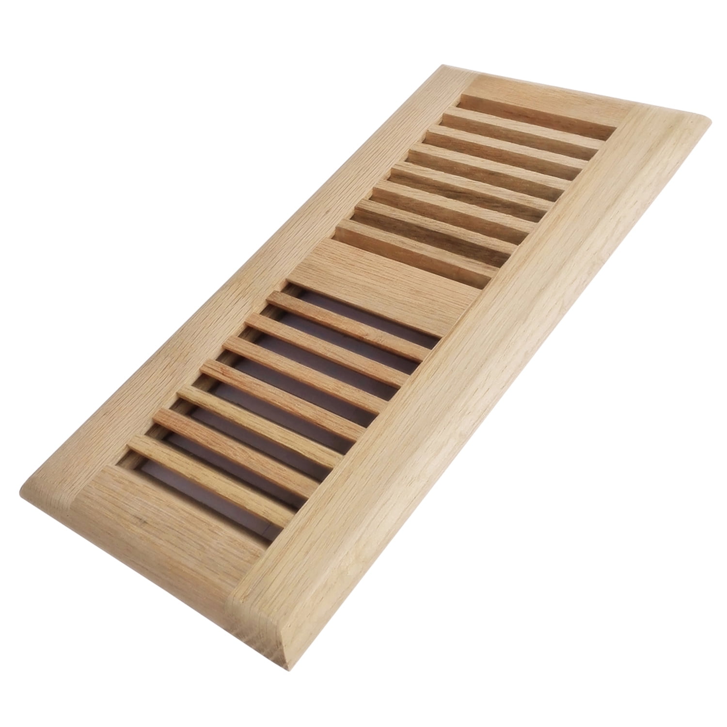 Homewell Bodenluftgitter Aus Massivholz Eiche – Drop-in Vent, 10,2x30,5 Cm, Unlackiert – Mit/ohne Dämpfer