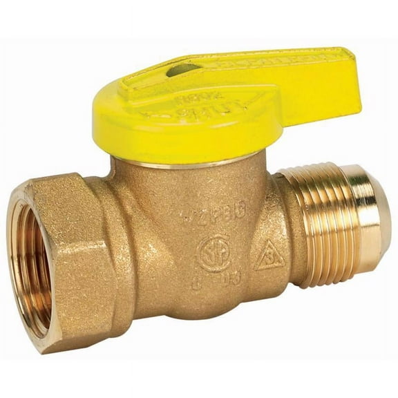 Gas Ball Valve, Forged Brass, 15/16 X 3/4", B & K, 114-543