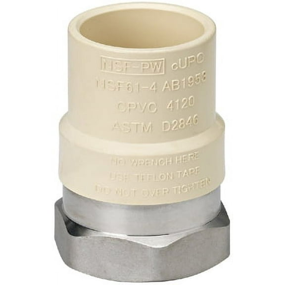 Homewerks 541-12-12-B 0.50 in. Female Iron Pipe Thread Stainless Steel CPVC Transition Adapter