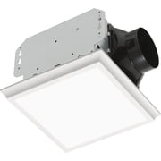 Homewerks 7141-50-G4 Bathroom Fan Integrated LED Light Ceiling Mount Exhaust Ventilation Ultra Quiet 0.7 Sones 50 CFM, White