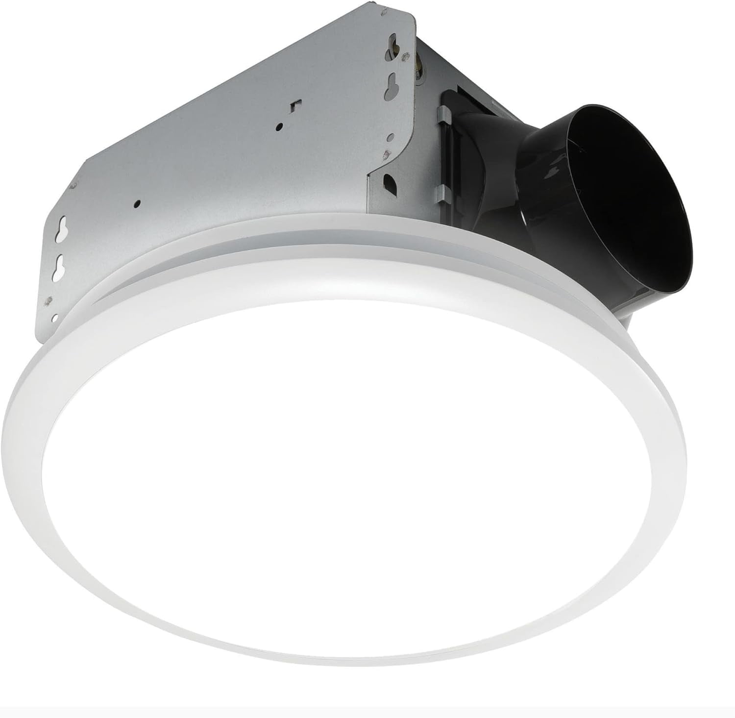 Homewerks White Galvanized Steel Ceiling Mount Bathroom Fan with LED Light