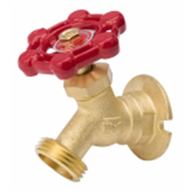 Homewerks Brass Sillcock Valve with Red Wheel Handle