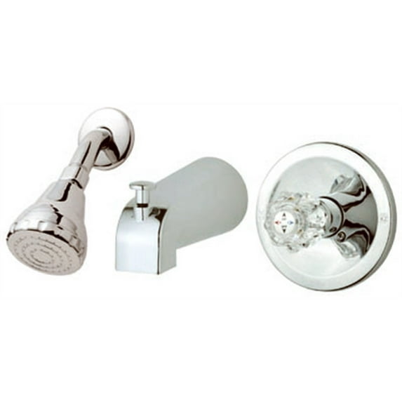 Homewerks Worldwide 10-B1TSACHB Tub & Shower Faucet, Chrome, Acrylic Handle