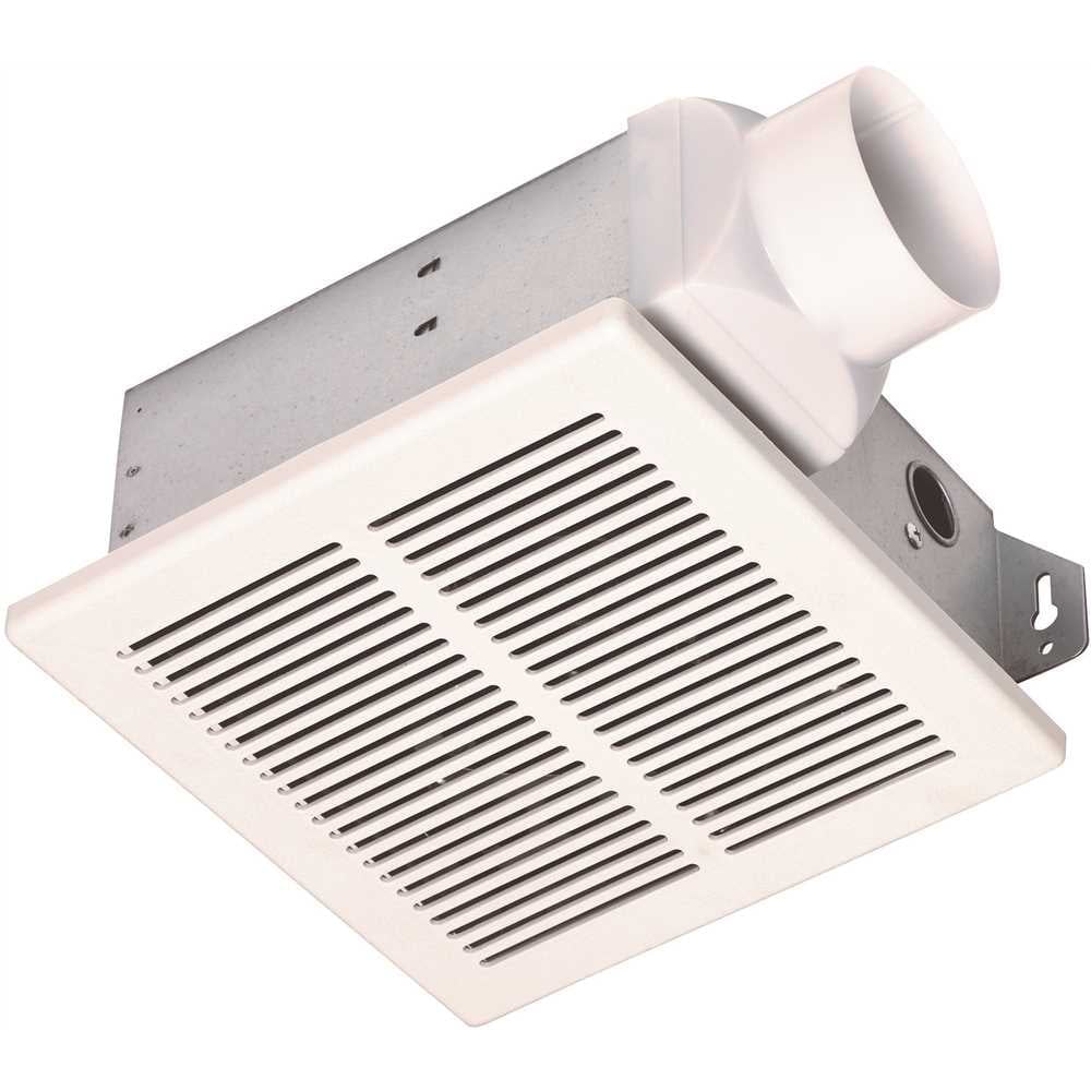 White and Metallic Compact Ceiling Mount Bathroom Exhaust Fan