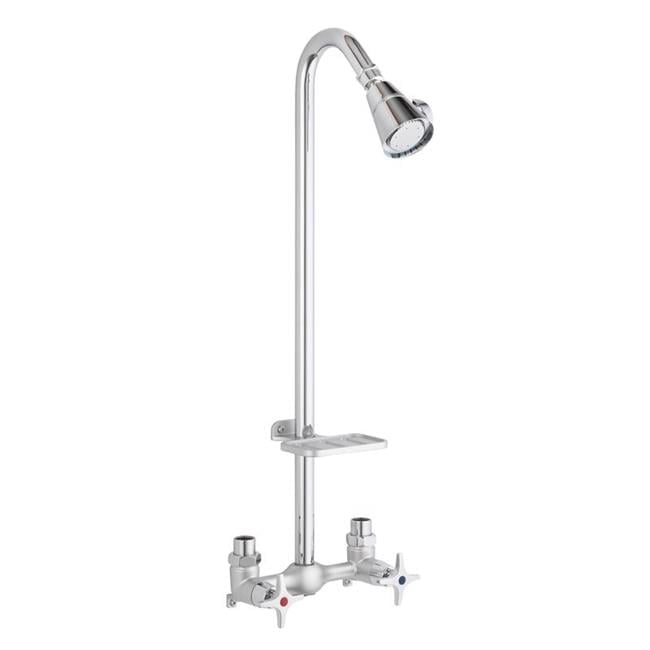 Homewerks Chrome Outdoor Wall Mount Tub Faucet with Soap Dish