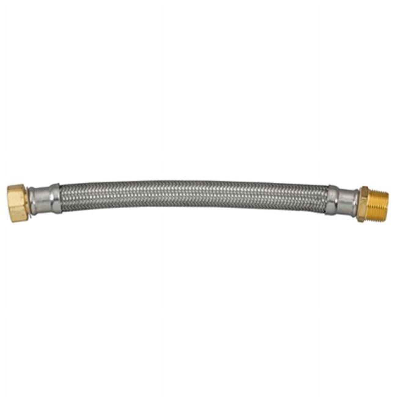 Homewerks Worldwide 7213-18-34-7 Water Heater Connector, Braided Stainless Steel, 3/4 FIP x 3/4 MIP x 18 In - Quantity 1