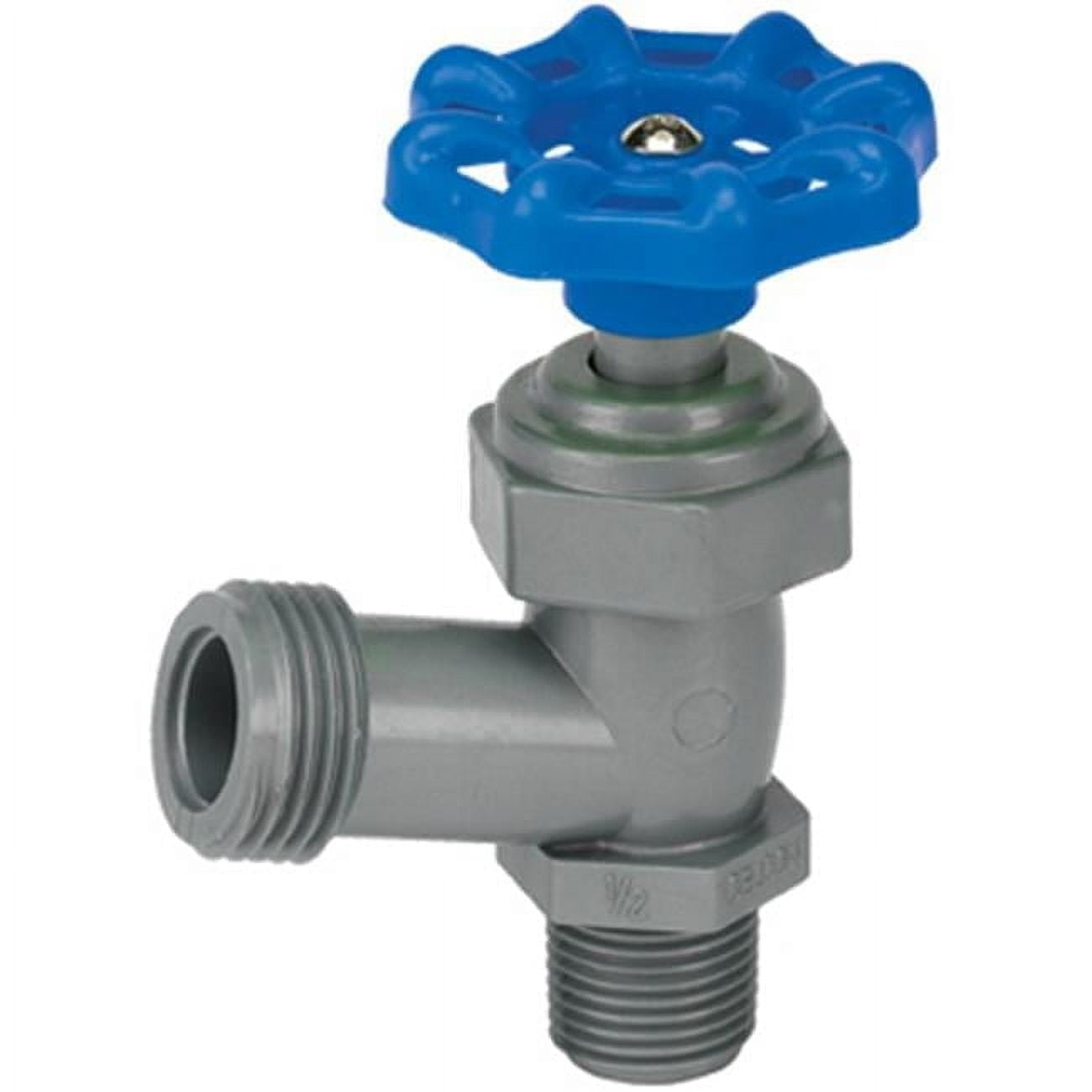 Homewerks Gray Celcon Boiler Drain Valve with Blue Wheel Handle
