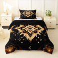 thumbnail image 1 of Homewish Black Gold Bohemian Twin Comforter Sets,Boho Exotic Style Bedding Set,Black Reversible,2pcs,1 Comforter and 1 Pillowcase, 1 of 7