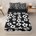 thumbnail image 1 of Homewish Black White Flowers Zipper Queen Comforter Set with Fitted Sheet and 2 Pillowcases,Kawaii Floral Zipper Bedding Set,Black Reversible,4pcs, 1 of 8