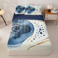 thumbnail image 1 of Homewish Blue Splash Ink Zipper Twin Comforter Sets with Fitted Sheet and 2 Pillowcases,Modern Minimalist Aesthetic Zipper Bedding Set,Navy Blue Reversible,4pcs, 1 of 8