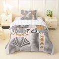 thumbnail image 1 of Homewish Bohemian Abstract Lines Twin Comforter Sets,Mid-Century Artwork Bedding Set,Beige,Reversible,2 Pieces,1 Comforter and 1 Pillowcase, 1 of 7