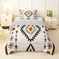 thumbnail image 1 of Homewish Bohemian Geometric Rhombus Twin Comforter Sets,Boho Exotic Style Bedding Set,Beige,Light Gray Reversible,2 Pieces,1 Comforter and 1 Pillowcase, 1 of 7