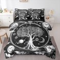 thumbnail image 1 of Homewish Bohemian Life Tree 7pcs Queen Bedding,Mystical Goth Moons Bedding Comforter Set Queen,White Black,Black Reversible, 1 of 8