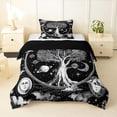 thumbnail image 1 of Homewish Bohemian Life Tree Twin Comforter Sets,Mystical Goth Moons Bedding Set,White Black,Black Reversible,2-Piece,1 Comforter and 1 Pillowcase, 1 of 7