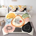 thumbnail image 1 of Homewish Bohemian Lines 7pcs Queen Bedding,Fruit Geometric Print Bedding Comforter Set Queen,Orange,Reversible, 1 of 8